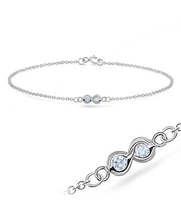 Infinity Style with CZ Stones Silver Bracelet BRS-137